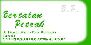 bertalan petrak business card